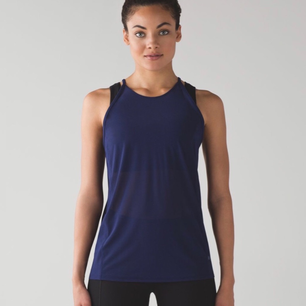 Lululemon Featherlight Singlet Mesh Hero Blue 6